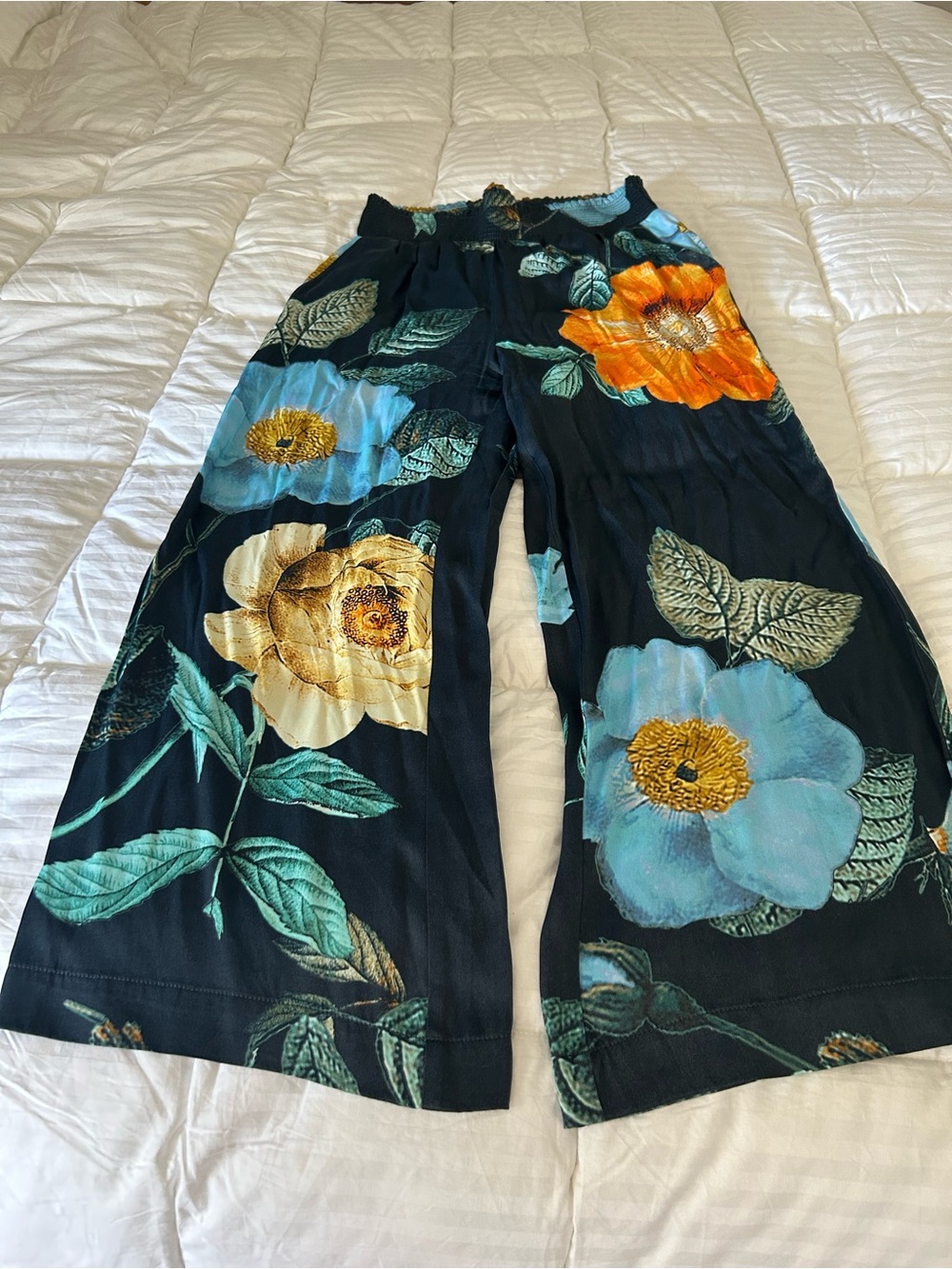 Anthropologie Saria Smocked Wide Leg Pants by Maeve - Picture 1 of 7